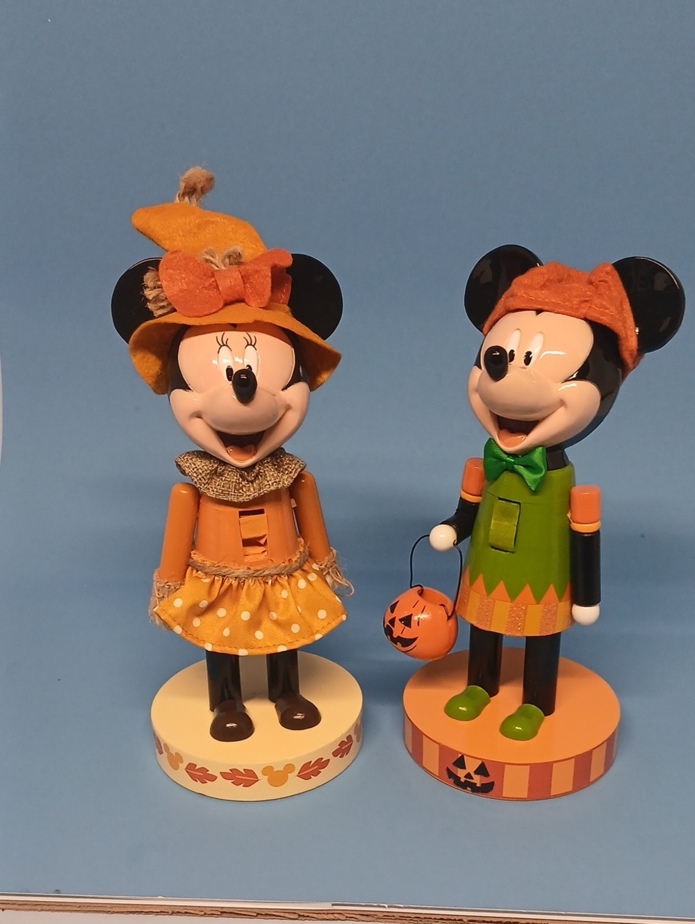 Halloween Mickey & Minnie Mouse Wooden Nutcracker Figurines 10" Tall